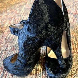 Velvet black Mary Janes
